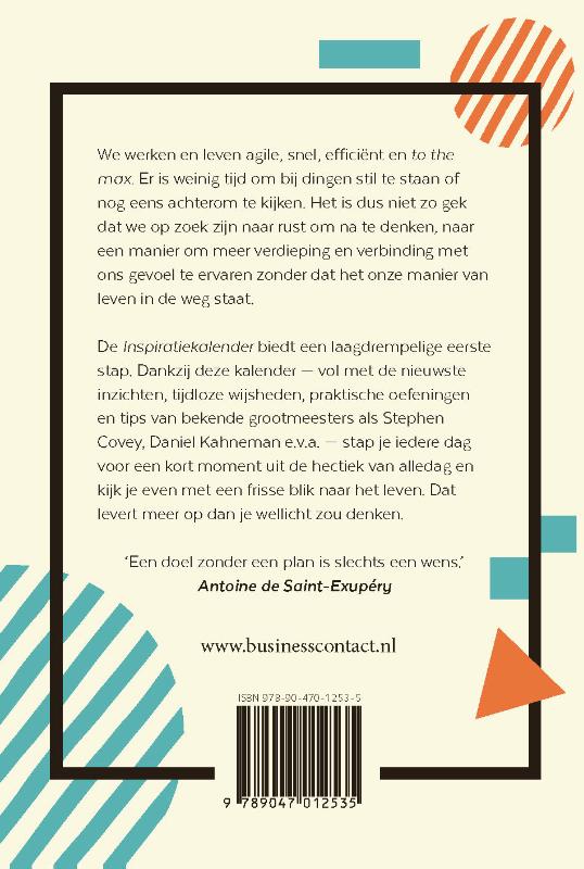 Achterkant van Inspiratiekalender 2020