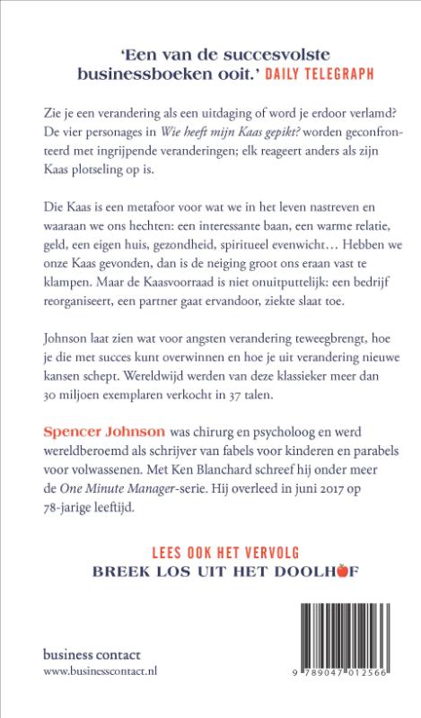 Achterkant van Wie heeft mijn kaas gepikt?