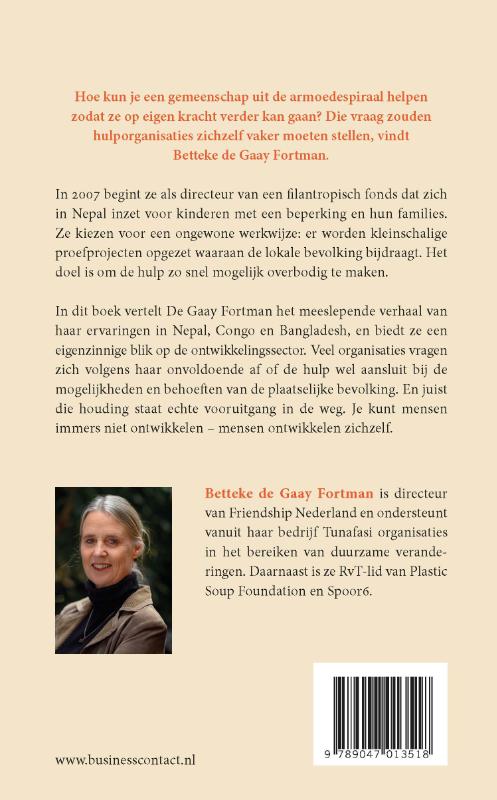 Achterkant van Mensen ontwikkelen zichzelf