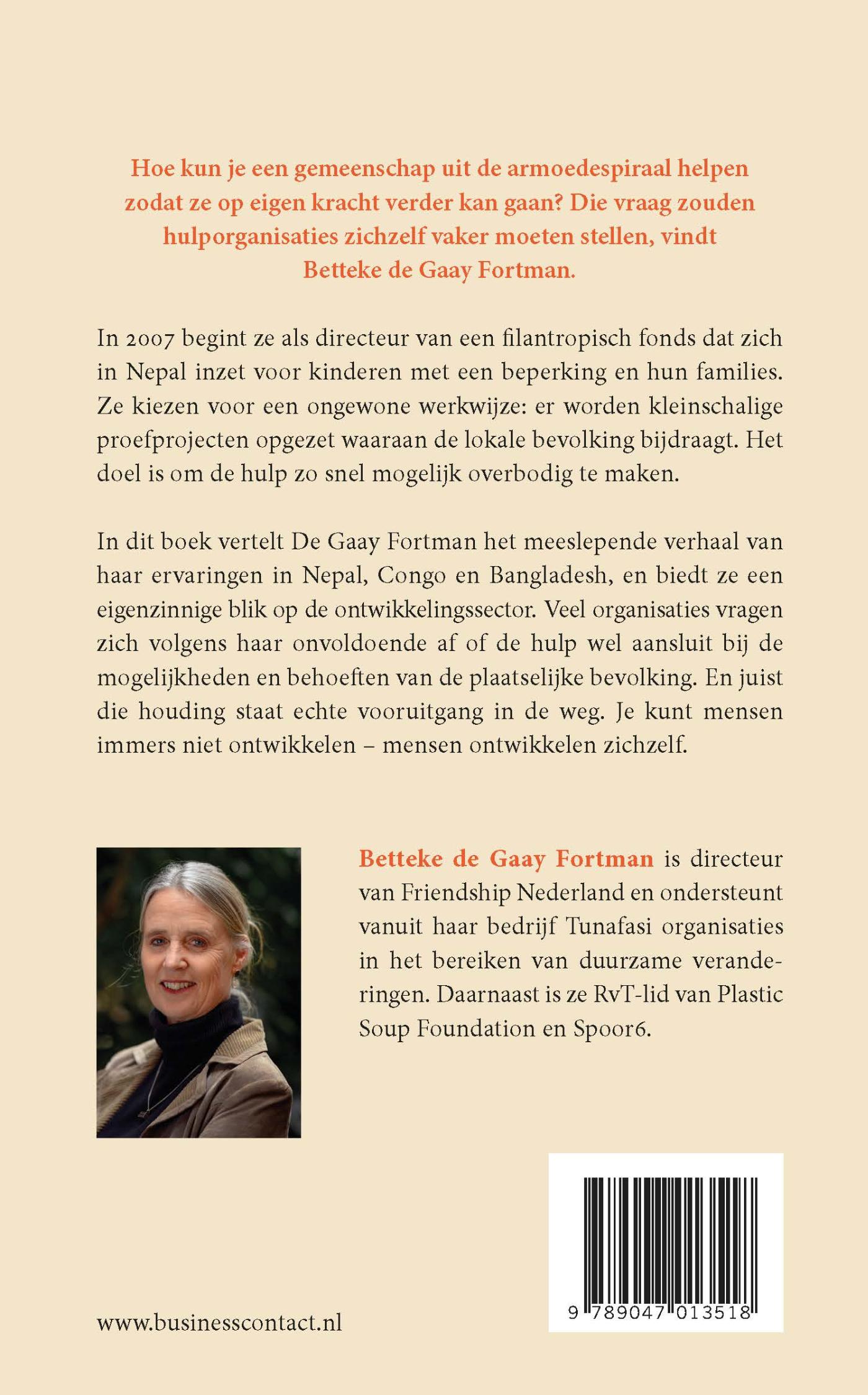 Achterkant van Mensen ontwikkelen zichzelf