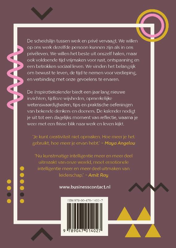 Achterkant van Inspiratiekalender 2021