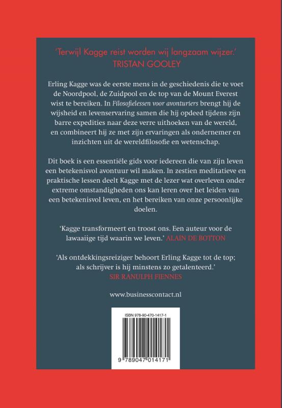 Achterkant van Filosofielessen voor avonturiers