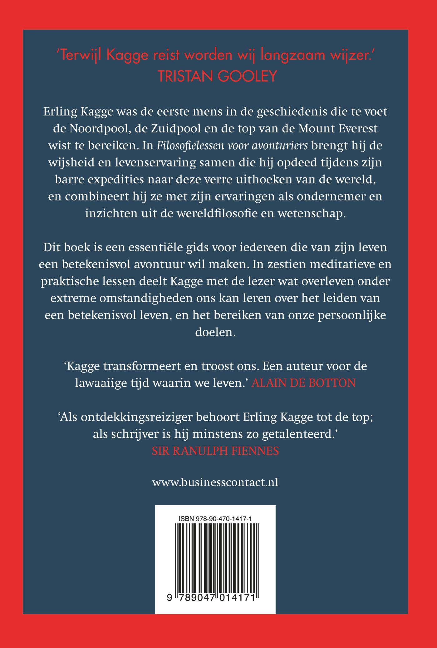 Achterkant van Filosofielessen voor avonturiers