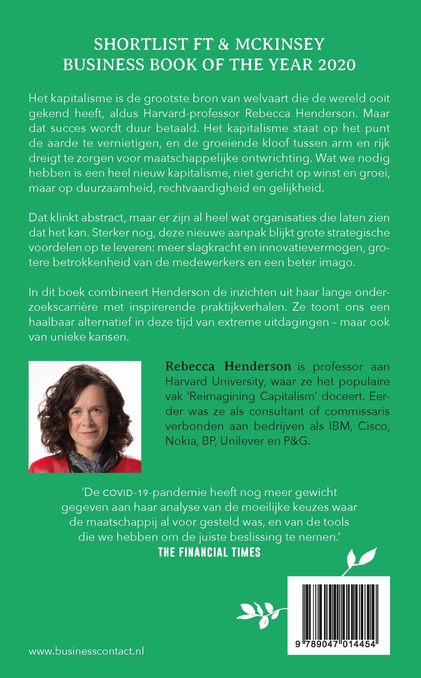 Achterkant van Een nieuw kapitalisme voor een wereld in verwarring