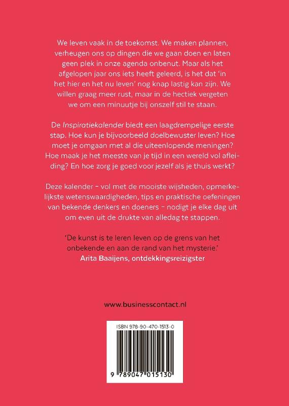Achterkant van Inspiratiekalender 2022
