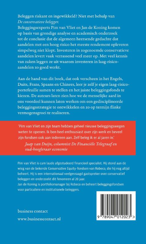Achterkant van De conservatieve belegger