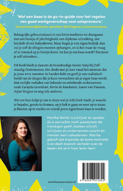 Achterkant van Wat een baas