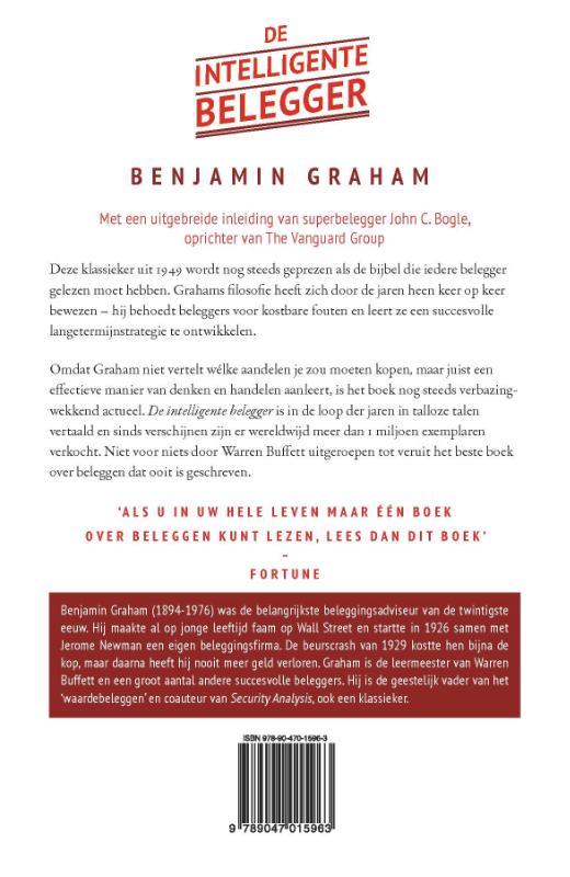 Achterkant van De intelligente belegger
