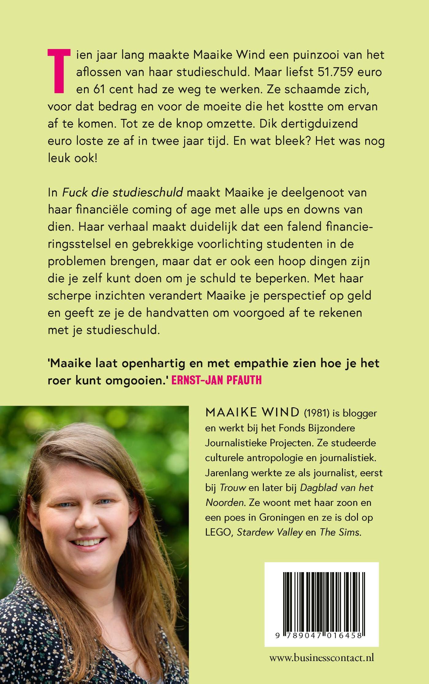 Achterkant van Fuck die studieschuld