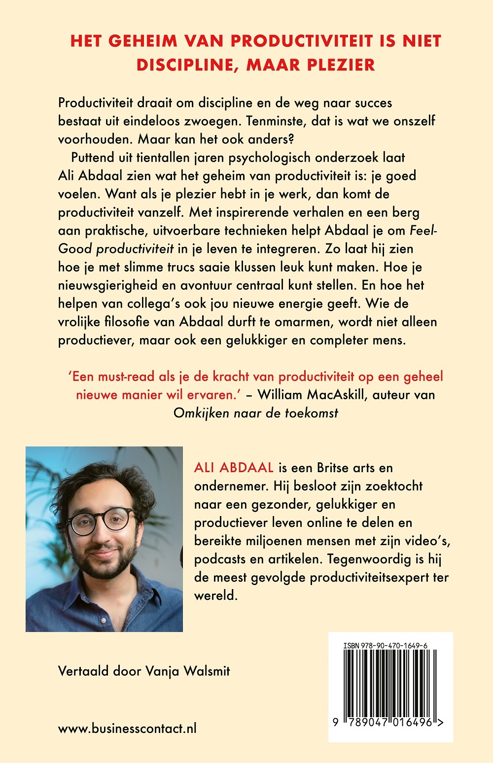 Achterkant van Feel-good productiviteit