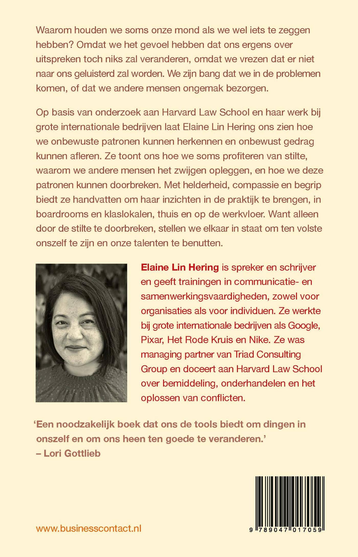Achterkant van Doorbreek de stilte