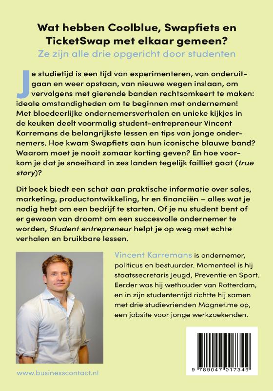 Achterkant van Student entrepreneur