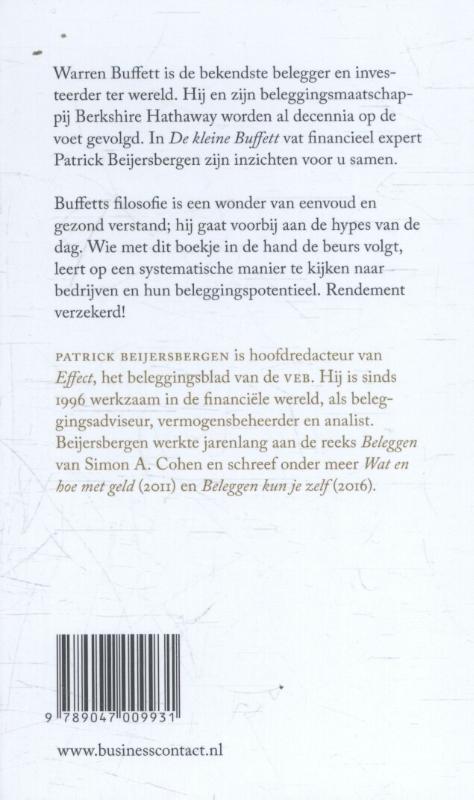 Achterkant van De kleine Buffett