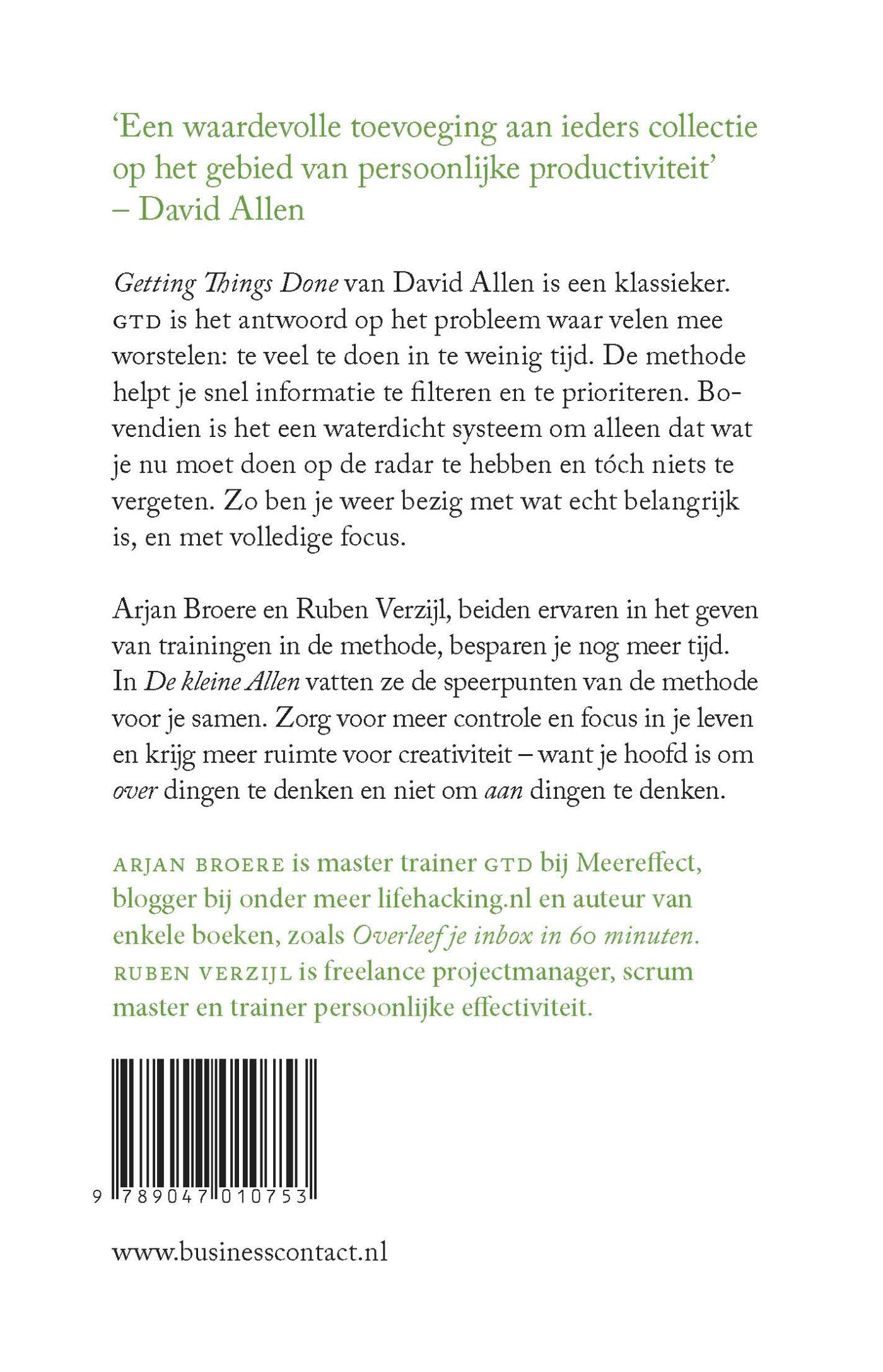 Achterkant van De kleine Allen