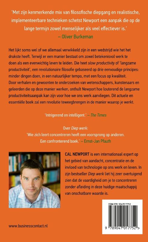Achterkant van Slow productivity