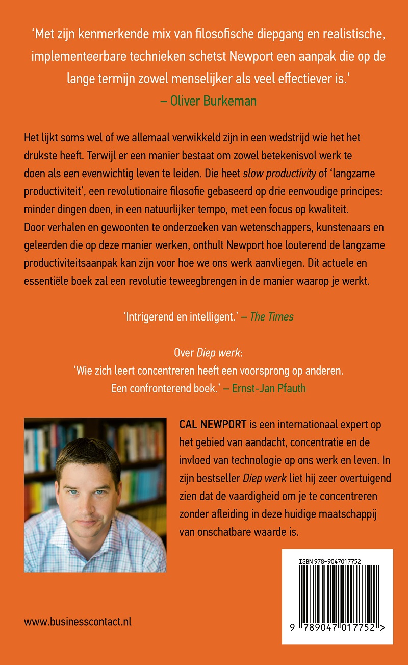 Achterkant van Slow productivity