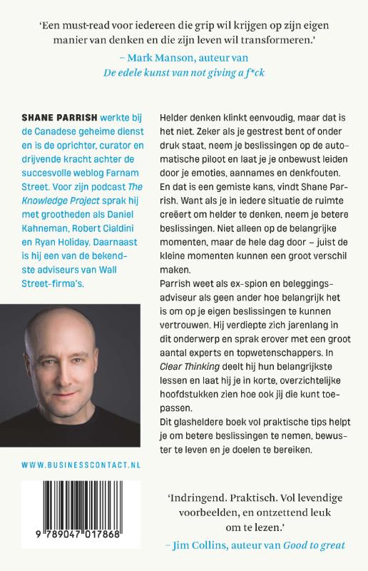 Achterkant van Clear thinking