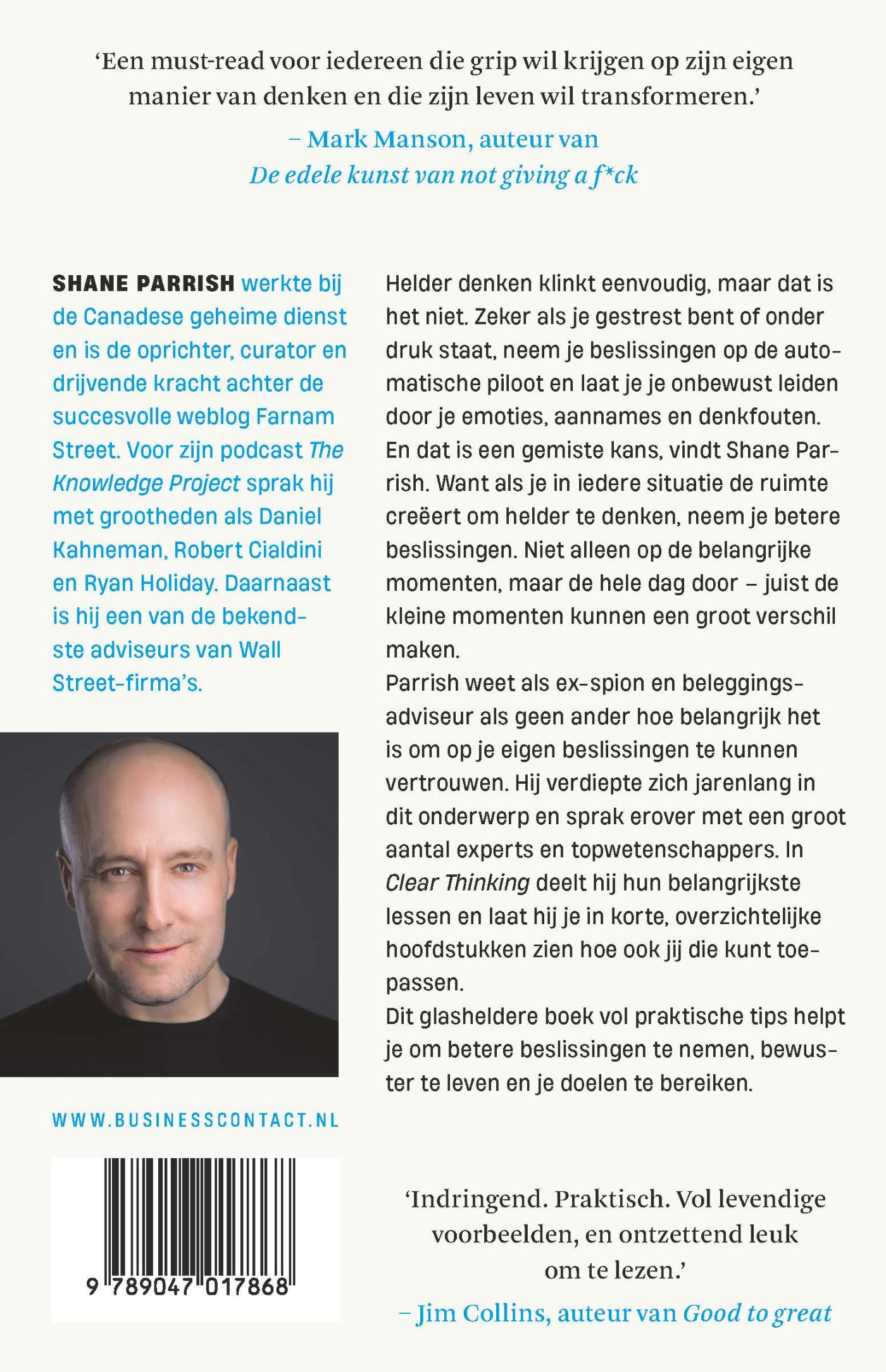 Achterkant van Clear thinking