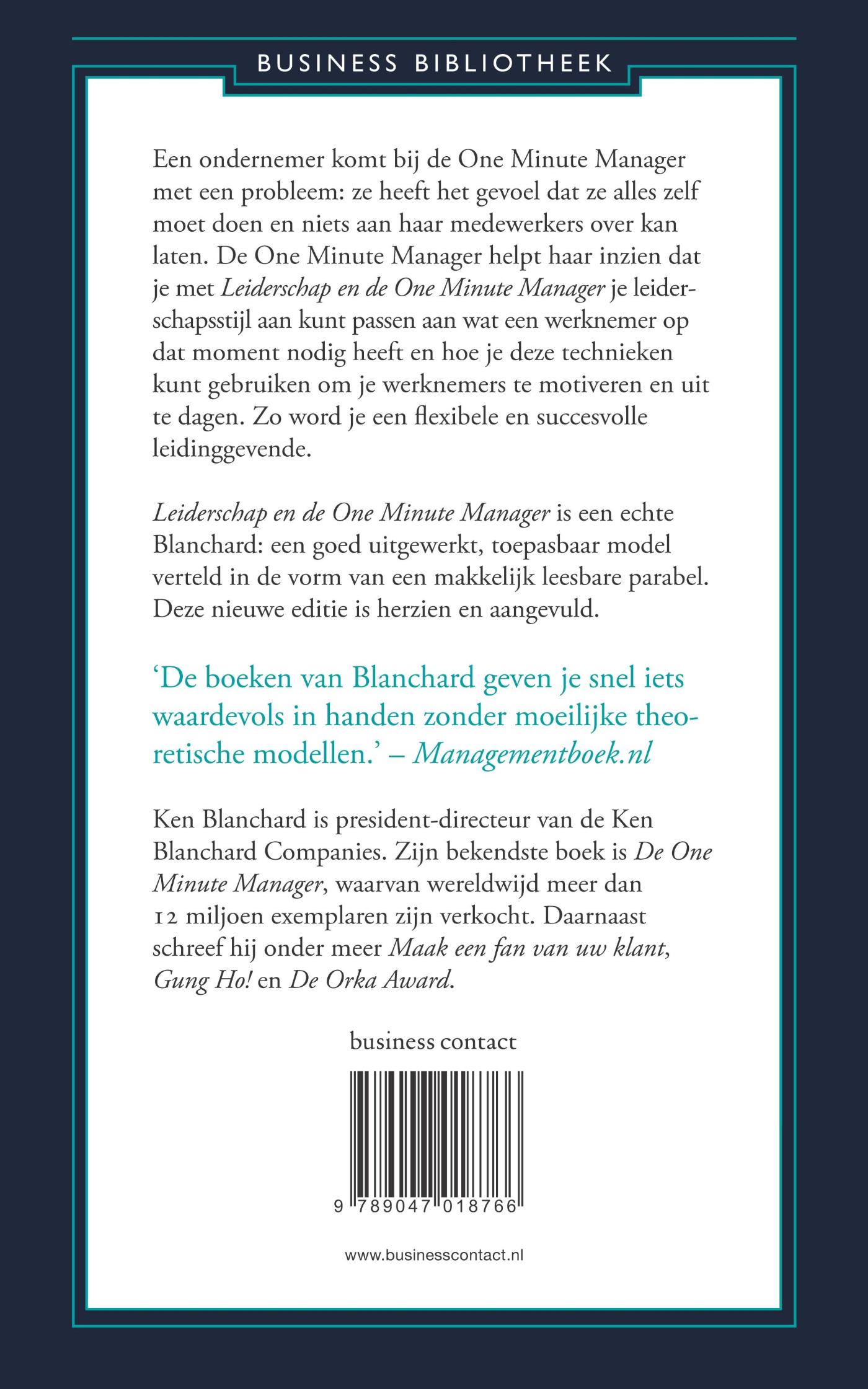Achterkant van Leiderschap en de One Minute Manager