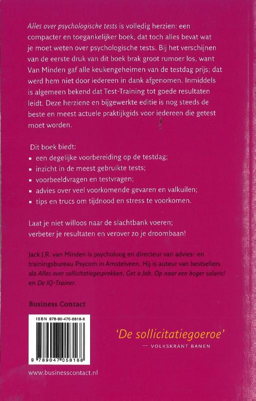 Achterkant van Alles over psychologische tests