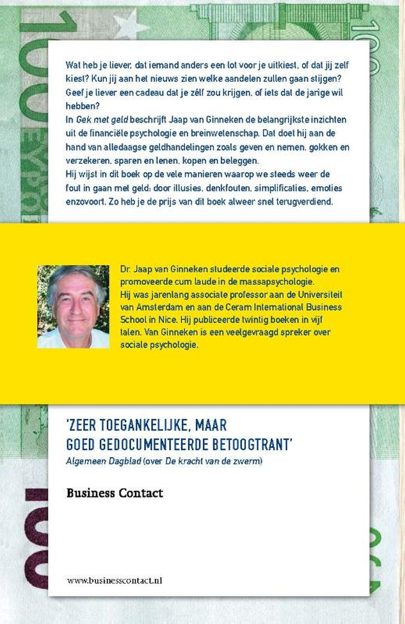 Achterkant van Gek met geld