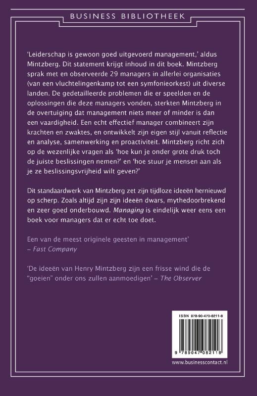 Achterkant van Managing*