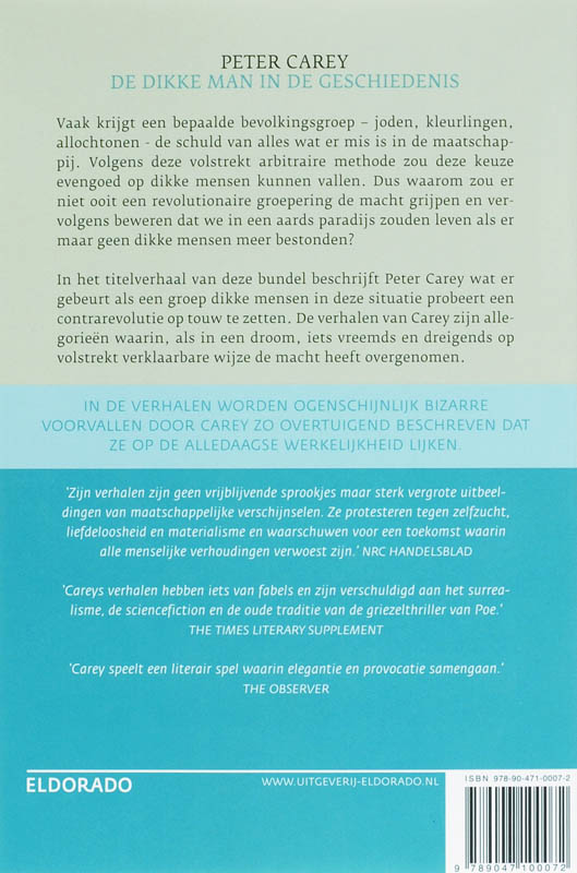 Achterkant van De dikke man in de geschiedenis
