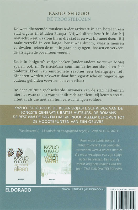 Achterkant van De troostelozen