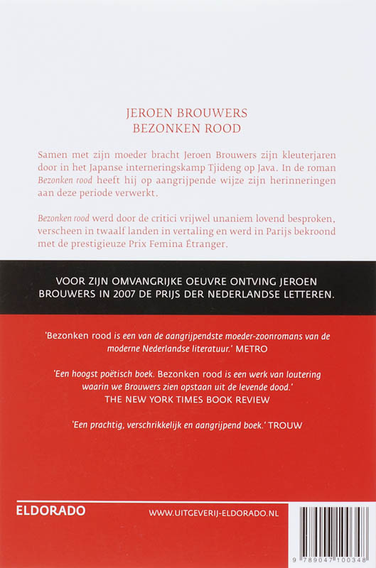 Achterkant van Bezonken rood