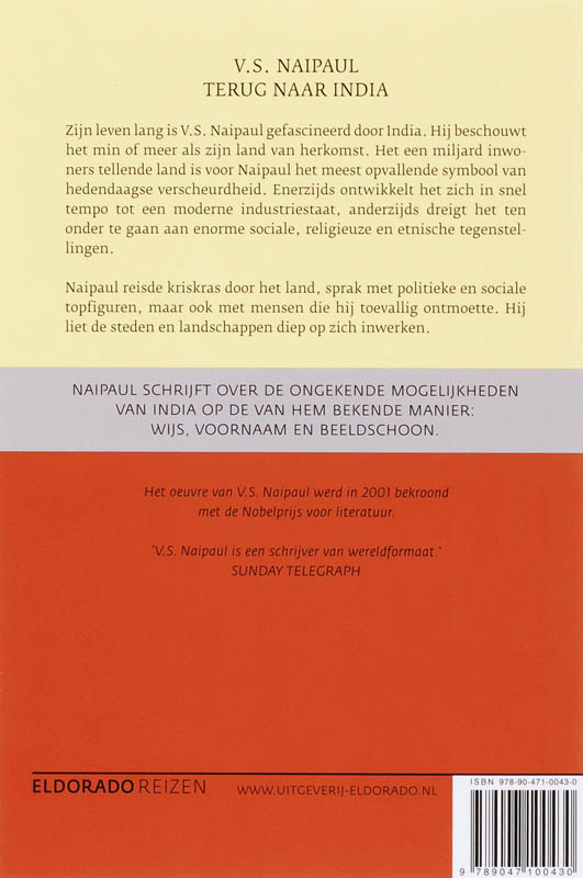 Achterkant van Terug naar India