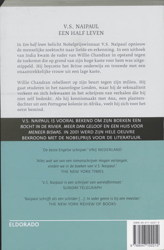 Achterkant van Een half leven