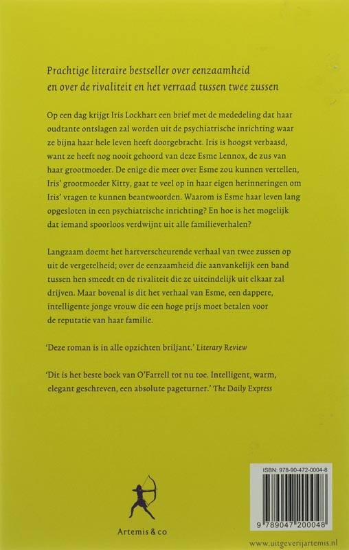 Achterkant van Het verdwenen leven van Esme Lennox