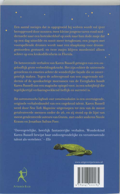 Achterkant van Het astronomische logboek voor zomermisdaden