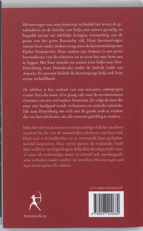 Achterkant van Herinneringen aan mijn kindertijd