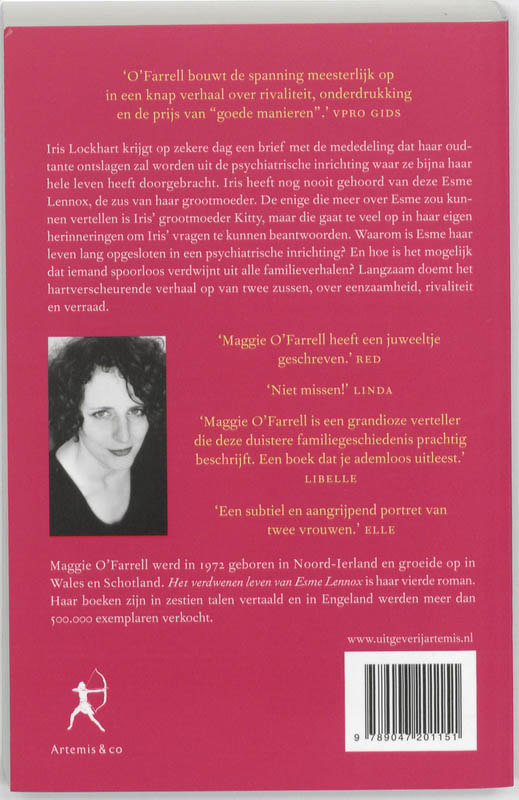 Achterkant van Het verdwenen leven van Esme Lennox