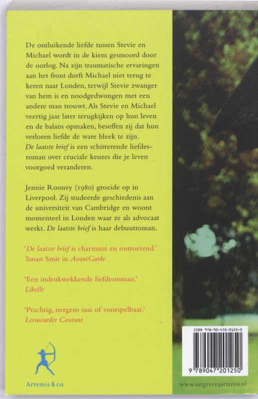 Achterkant van De laatste brief
