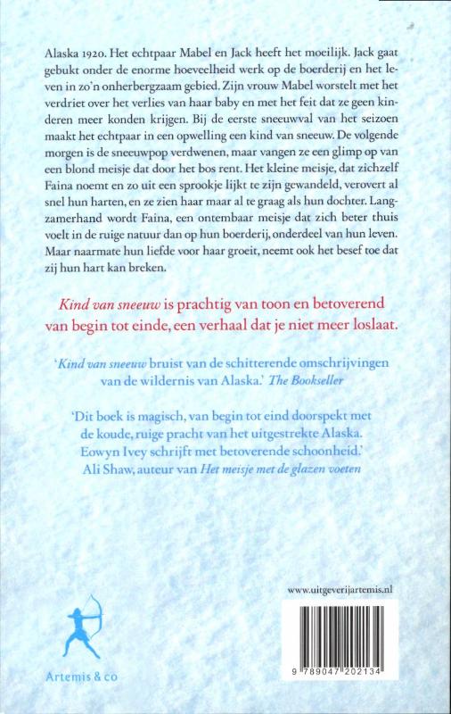 Achterkant van Kind van sneeuw