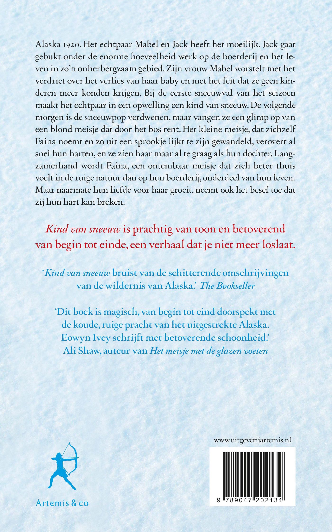 Achterkant van Kind van sneeuw