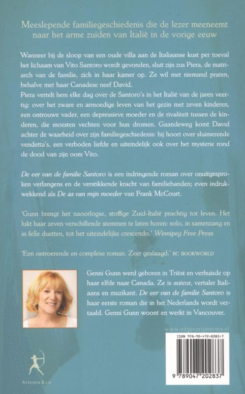 Achterkant van De eer van de familie Santoro