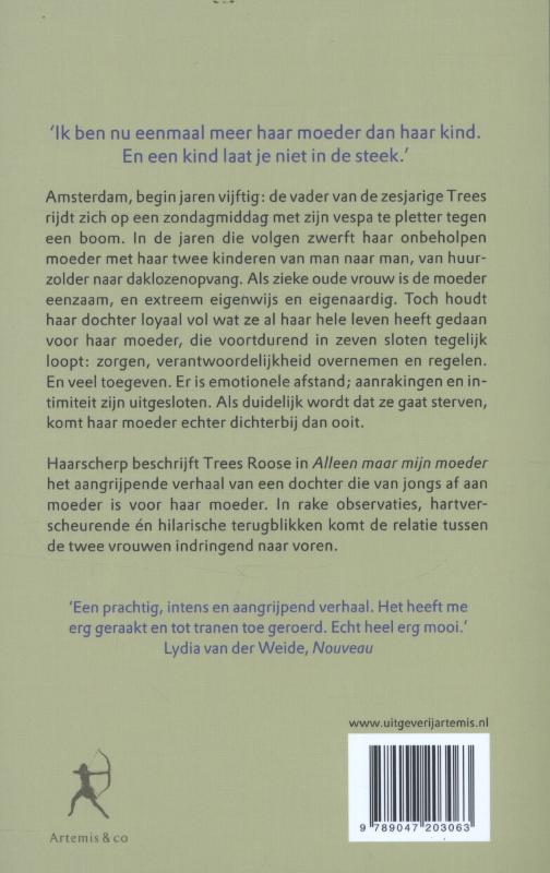 Achterkant van Alleen maar mijn moeder