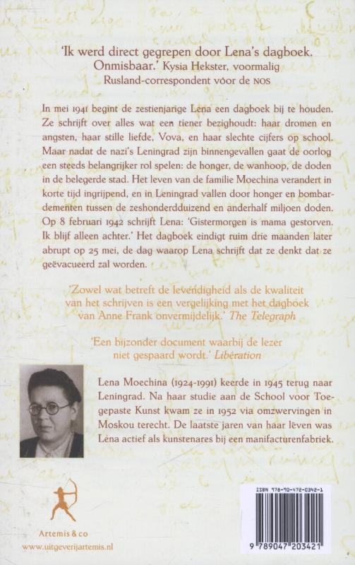 Achterkant van Lena's dagboek