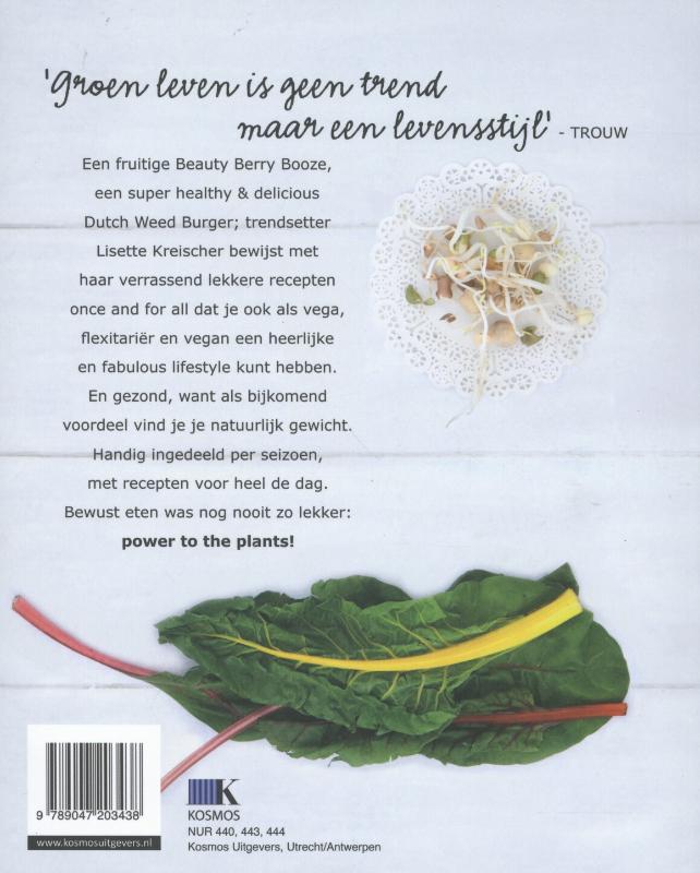 Achterkant van Plant power