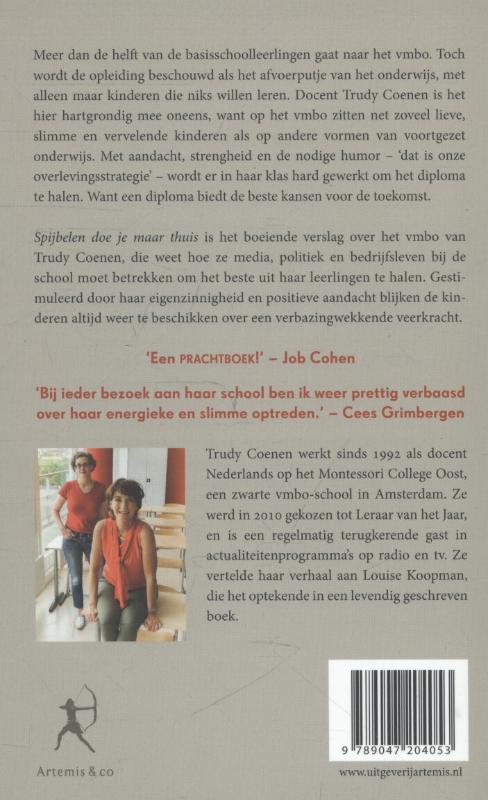 Achterkant van Spijbelen doe je maar thuis
