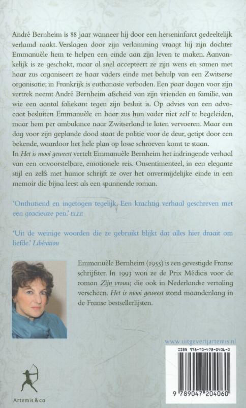 Achterkant van Het is mooi geweest