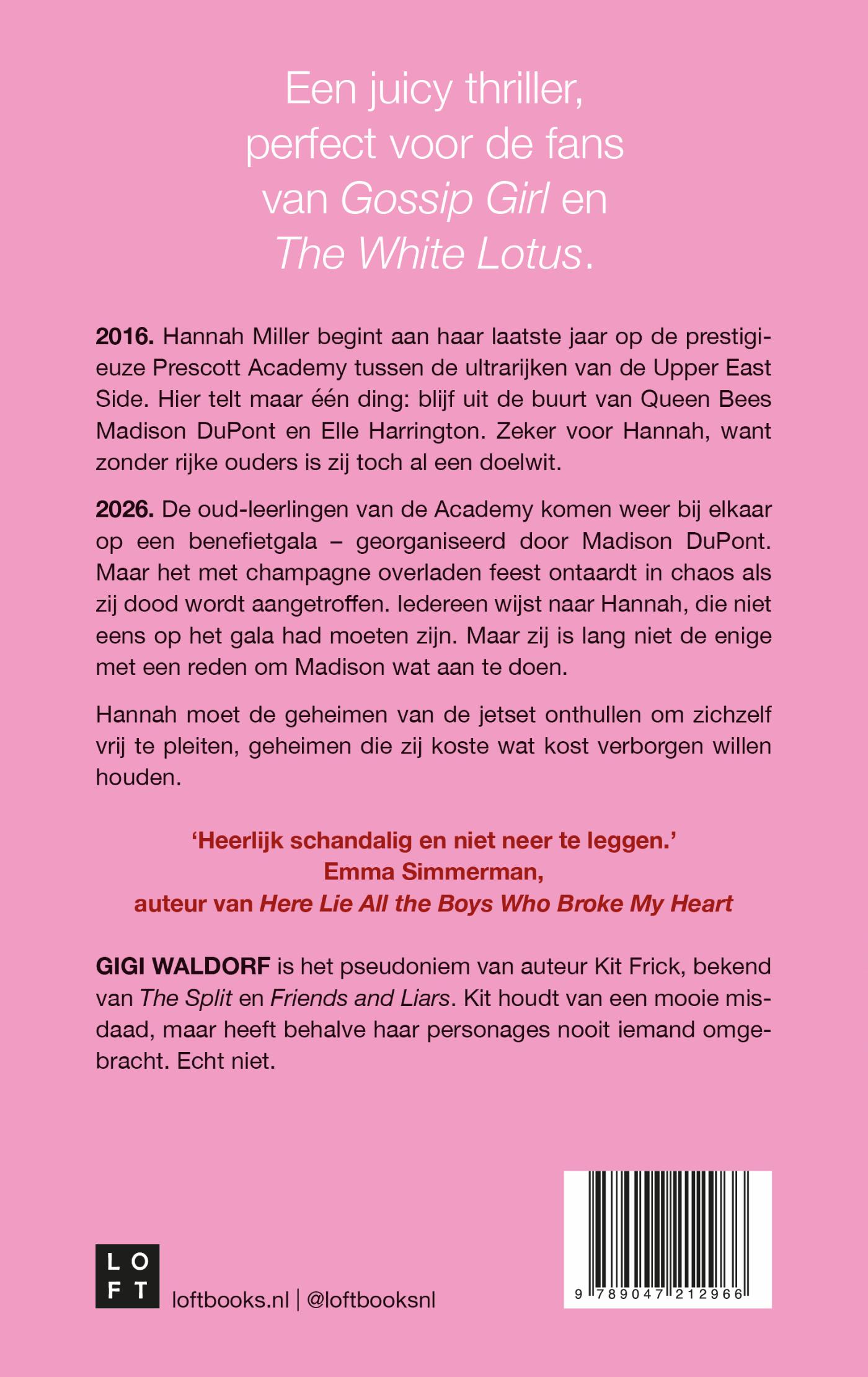 Achterkant van Moord in de Upper East Side
