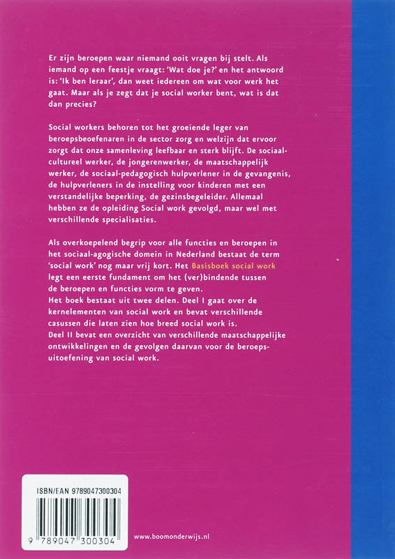 Achterkant van Basisboek social work