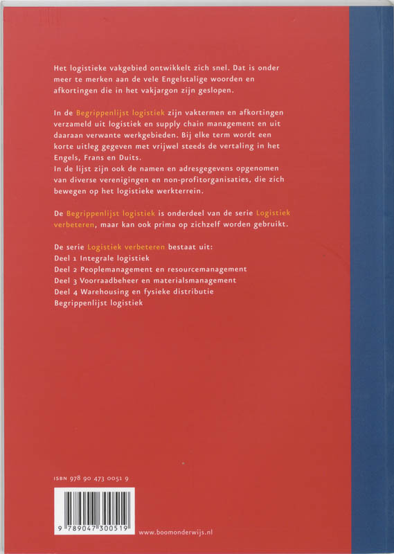 Achterkant van Begrippenlijst logistiek