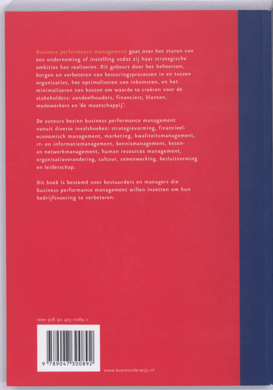 Achterkant van Business Performance Management