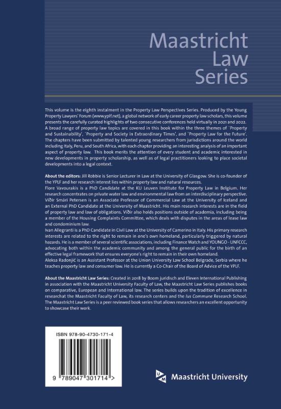 Achterkant van Property Law Perspectives VIII