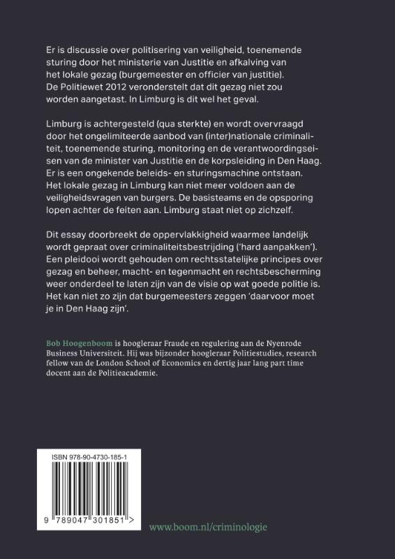 Achterkant van 'Ben ik van Limburg, de Nationale Politie of de minister?'
